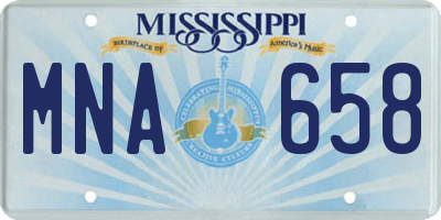 MS license plate MNA658