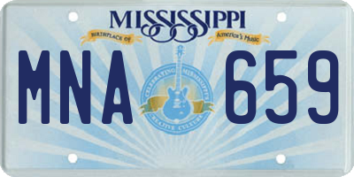 MS license plate MNA659