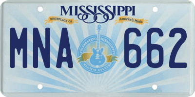 MS license plate MNA662