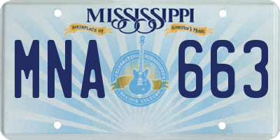 MS license plate MNA663