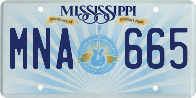 MS license plate MNA665