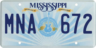 MS license plate MNA672