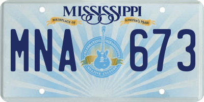 MS license plate MNA673