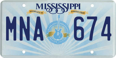 MS license plate MNA674