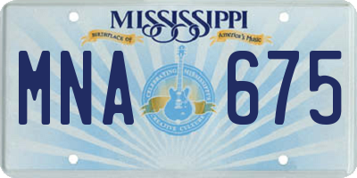MS license plate MNA675