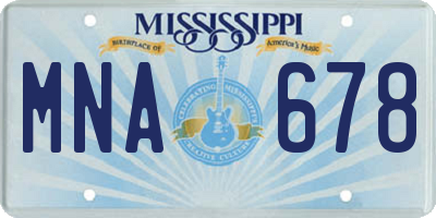MS license plate MNA678
