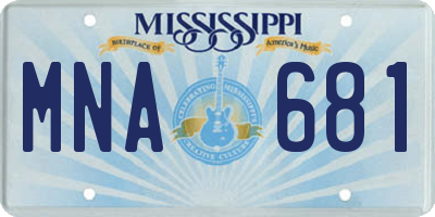 MS license plate MNA681