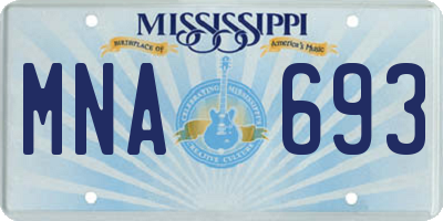 MS license plate MNA693