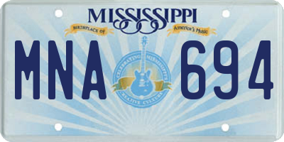 MS license plate MNA694