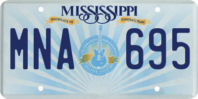MS license plate MNA695