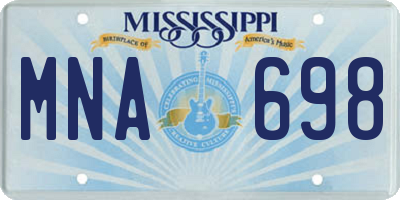 MS license plate MNA698