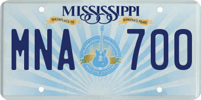 MS license plate MNA700
