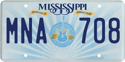 MS license plate MNA708