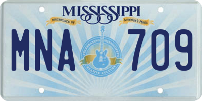 MS license plate MNA709
