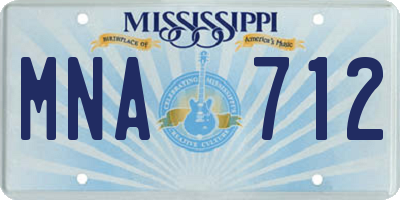 MS license plate MNA712