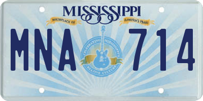 MS license plate MNA714