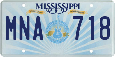 MS license plate MNA718