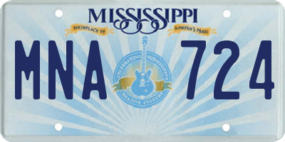 MS license plate MNA724
