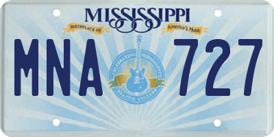MS license plate MNA727