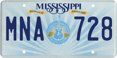 MS license plate MNA728