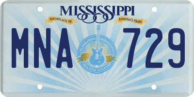 MS license plate MNA729