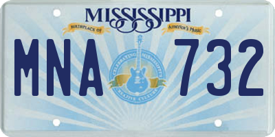 MS license plate MNA732