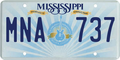 MS license plate MNA737