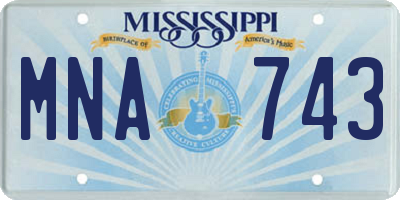 MS license plate MNA743