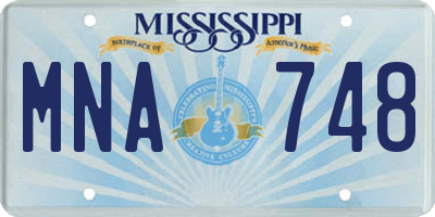 MS license plate MNA748