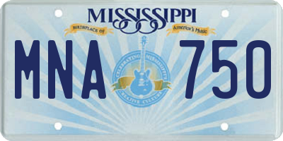 MS license plate MNA750
