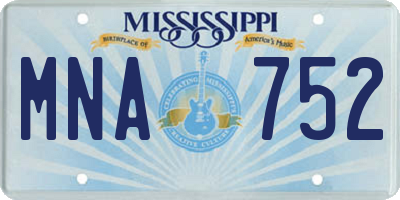 MS license plate MNA752