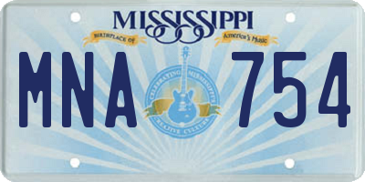 MS license plate MNA754