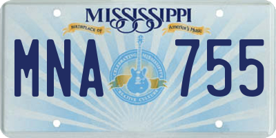 MS license plate MNA755