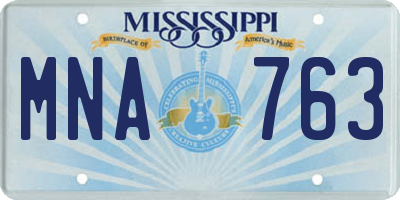MS license plate MNA763