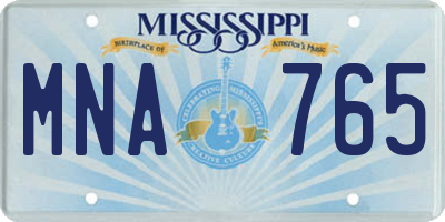 MS license plate MNA765
