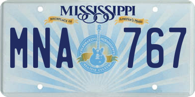 MS license plate MNA767