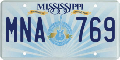 MS license plate MNA769
