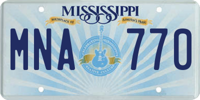 MS license plate MNA770