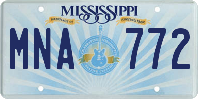 MS license plate MNA772