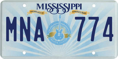 MS license plate MNA774