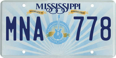 MS license plate MNA778