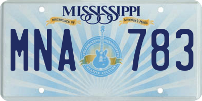 MS license plate MNA783