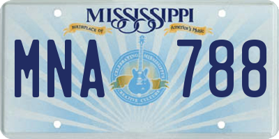 MS license plate MNA788