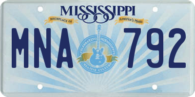 MS license plate MNA792