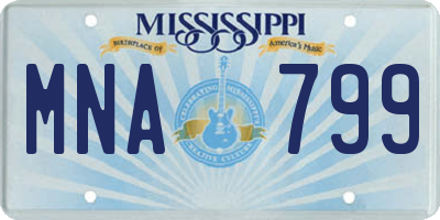 MS license plate MNA799