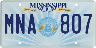 MS license plate MNA807