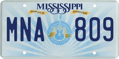 MS license plate MNA809