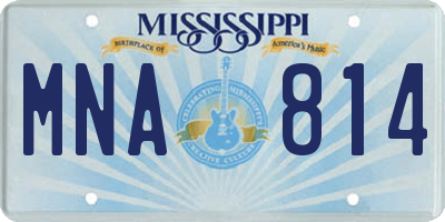 MS license plate MNA814