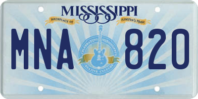 MS license plate MNA820