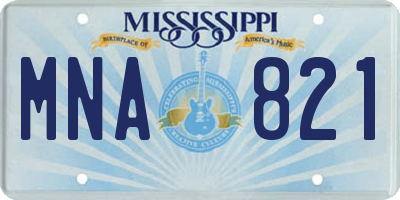 MS license plate MNA821